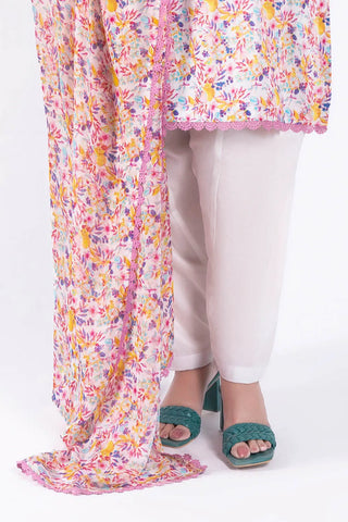 GUL AHMED -3 Piece Unstitched Printed Lawn Suit with Printed Chiffon Dupatta BM-52030