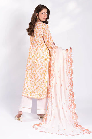 GUL AHMED-3 Piece Unstitched Printed Lawn Suit with Embroidered Denting Lawn Dupatta DN-52003