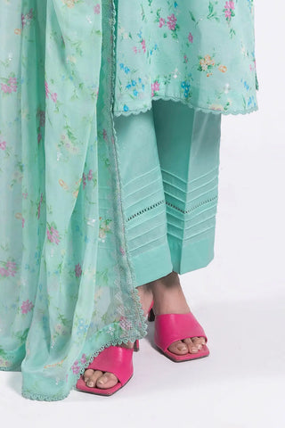 GUL AHMED -3 Piece Unstitched Embroidered Printed Lawn Suit with Embroidered Printed Chiffon Dupatta BM-52008