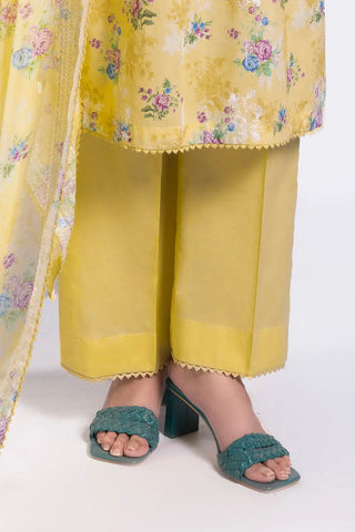 GUL AHMED -3 Piece Unstitched Embroidered Printed Lawn Suit with Embroidered Printed Chiffon Dupatta BM-52007