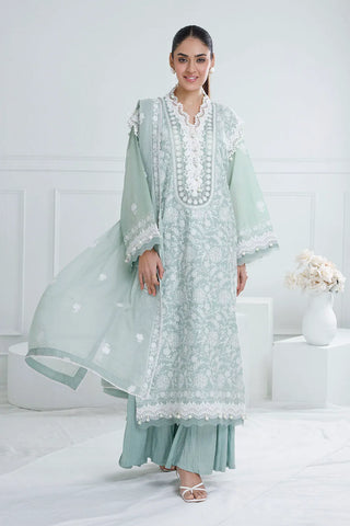 GUL AHMED-3 Piece Unstitched Embroidered Lawn Suit with Embroidered Chiffon Dupatta PM-52068