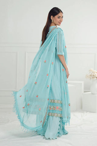 GUL AHMED-3 Piece Unstitched Embroidered Lawn Suit with Embroidered Chiffon Dupatta PM-52019
