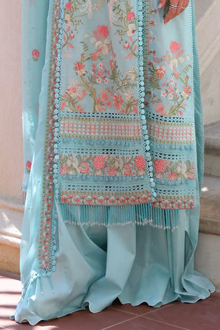 GUL AHMED-3 Piece Unstitched Embroidered Lawn Suit with Embroidered Chiffon Dupatta PM-52019