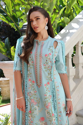 GUL AHMED-3 Piece Unstitched Embroidered Lawn Suit with Embroidered Chiffon Dupatta PM-52019