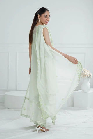 GUL AHMED-3 Piece Unstitched Embroidered Paper Cotton Suit with Embroidered Chiffon Dupatta PM-52030