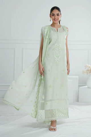 GUL AHMED-3 Piece Unstitched Embroidered Paper Cotton Suit with Embroidered Chiffon Dupatta PM-52030