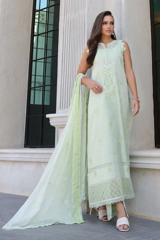 GUL AHMED-3 Piece Unstitched Embroidered Paper Cotton Suit with Embroidered Chiffon Dupatta PM-52030