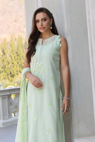 GUL AHMED-3 Piece Unstitched Embroidered Paper Cotton Suit with Embroidered Chiffon Dupatta PM-52030