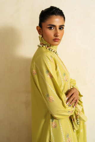 GUL AHMED-3 Piece Unstitched Embroidered Lawn Suit with Embroidered Jacquard Dupatta PM-52010