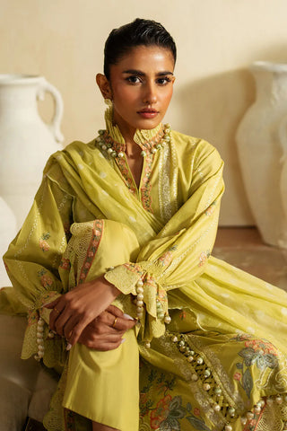 GUL AHMED-3 Piece Unstitched Embroidered Lawn Suit with Embroidered Jacquard Dupatta PM-52010