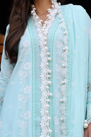 GUL AHMED-3 Piece Unstitched Schiffli Embroidered Lawn Suit with Embroidered Chiffon Dupatta PM-52038