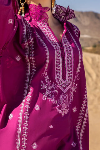 GUL AHMED-3 Piece Unstithed Embroidered Lawn Suit with Embroidered Denting Lawn Dupatta DN-52014