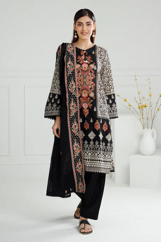 GUL AHMED -3 Piece Unstithed Printed Lawn Suit with Embroidered Denting Lawn Dupatta DN-52012