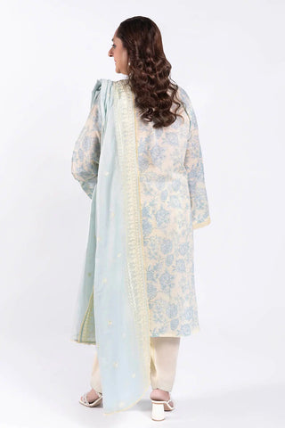 GUL AHMED -3 Piece Unstitched Printed Lawn Suit with Embroidered Denting Lawn Dupatta DN-52004