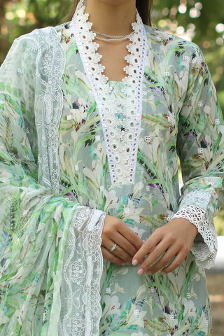 GUL AHMED-3 Piece Unstitched Embroidered Printed Lawn Suit with Embroidered Printed Chiffon Dupatta PR-52007