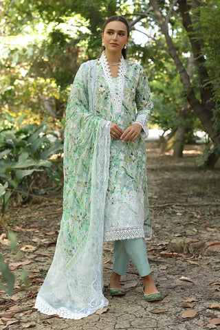GUL AHMED-3 Piece Unstitched Embroidered Printed Lawn Suit with Embroidered Printed Chiffon Dupatta PR-52007