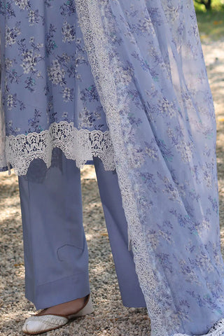 GUL AHMED-3 Piece Unstitched Embroidered Printed Lawn Suit with Embroidered Printed Chiffon Dupatta PR-52009