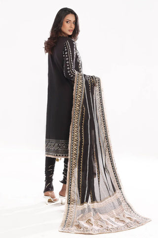 GUL AHEMD -3 Piece Unstitched Zari Embroidered Lawn Suit with Gold Lacquer Printed Lawn Dupatta CL-52407