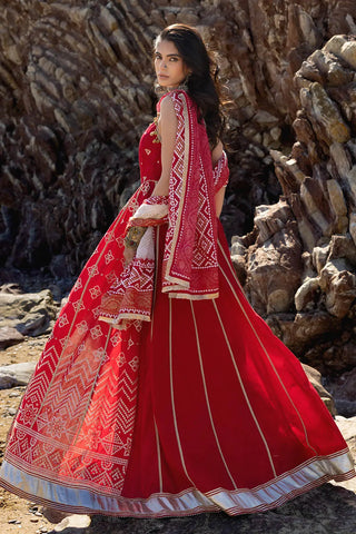 GUL AHEMD -3 Piece Unstitched Zari Embroidered Lawn Suit with Gold Lacquer Printed Lawn Dupatta CL-52442