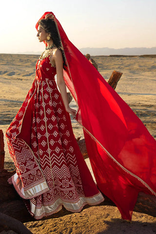 GUL AHEMD -3 Piece Unstitched Zari Embroidered Lawn Suit with Gold Lacquer Printed Lawn Dupatta CL-52442