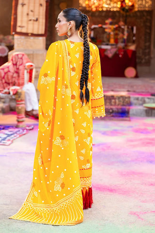 GUL AHMED-3 Piece Unstitched Gold Lacquer Printed Lawn Suit CL-52177 A