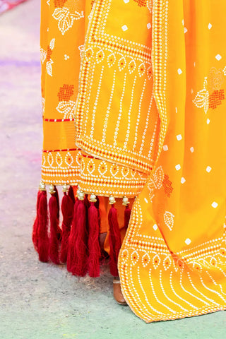 GUL AHMED-3 Piece Unstitched Gold Lacquer Printed Lawn Suit CL-52177 A
