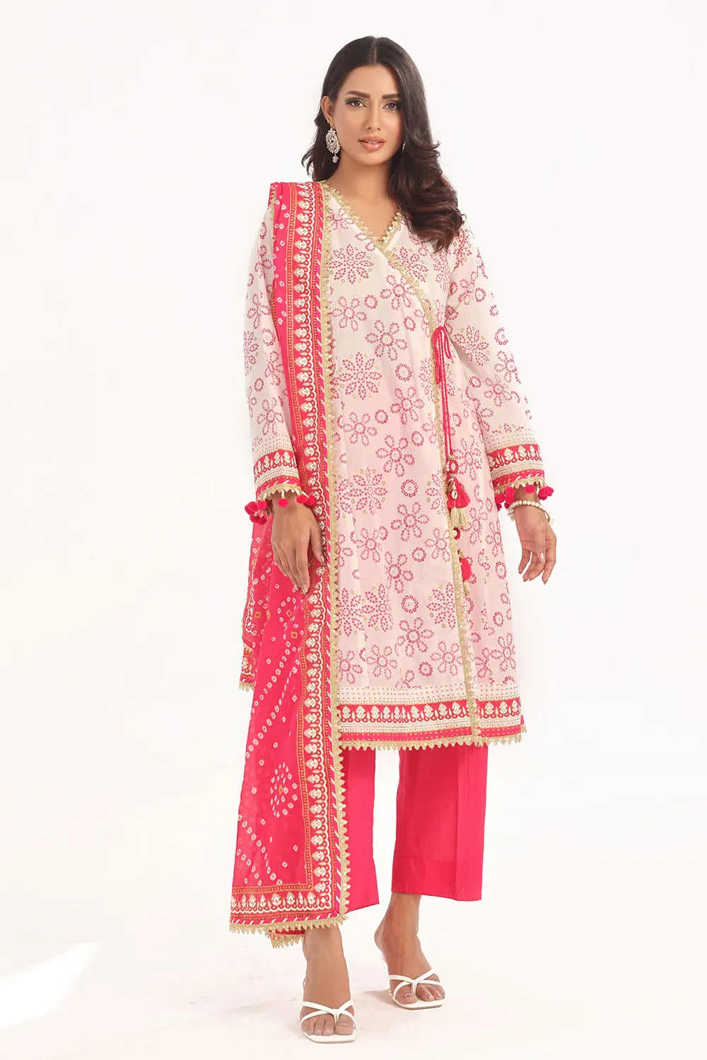 GUL AHEMD-3 Piece Unstitched Gold Lacquer Printed Lawn Suit CL-52411 A