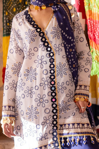 GUL AHMED-3 Piece Unstitched Gold Lacquer Printed Lawn Suit CL-52411 B