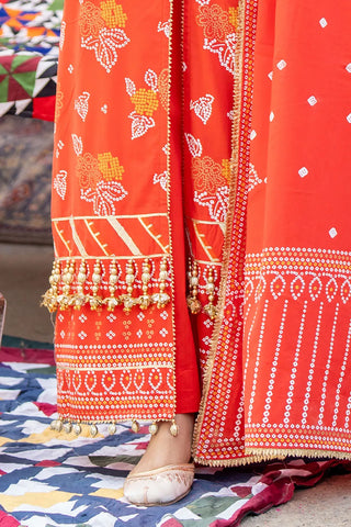 GUL AHMED-3 Piece Unstitched Gold Lacquer Printed Lawn Suit CL-52177 B