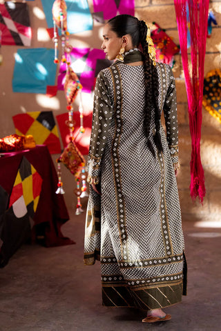 GUL AHMED-3 Piece Unstitched Gold Printed Lawn Suit CL-52401 B