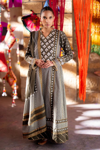 GUL AHMED-3 Piece Unstitched Gold Printed Lawn Suit CL-52401 B