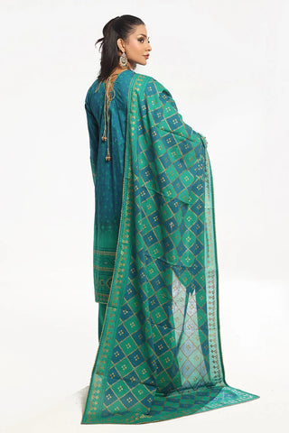 GUL AHMED -3 Piece Unstitched Gold Printed Lawn Suit CL-52410 A