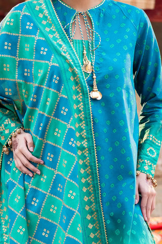 GUL AHMED -3 Piece Unstitched Gold Printed Lawn Suit CL-52410 A
