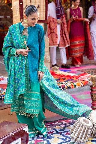GUL AHMED -3 Piece Unstitched Gold Printed Lawn Suit CL-52410 A