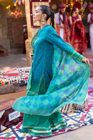 GUL AHMED -3 Piece Unstitched Gold Printed Lawn Suit CL-52410 A