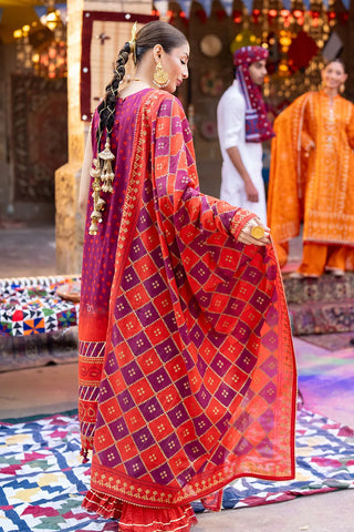 GUL AHMED-3 Piece Unstitched Gold Printed Lawn Suit CL-52410 B