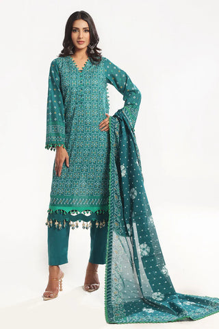GUL AHMED-3 Piece Unstitched Gold Printed Lawn Suit CL-52484 A