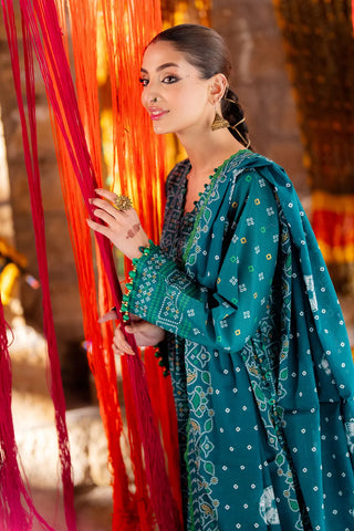 GUL AHMED-3 Piece Unstitched Gold Printed Lawn Suit CL-52484 A
