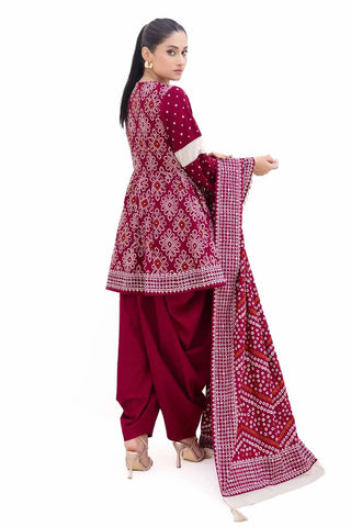 GUL AHMED -3PC Unstitched Printed Light Khaddar Suit K-42002 L