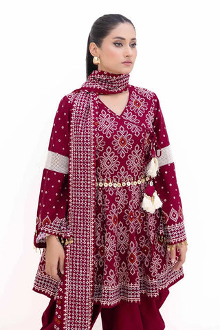 GUL AHMED -3PC Unstitched Printed Light Khaddar Suit K-42002 L