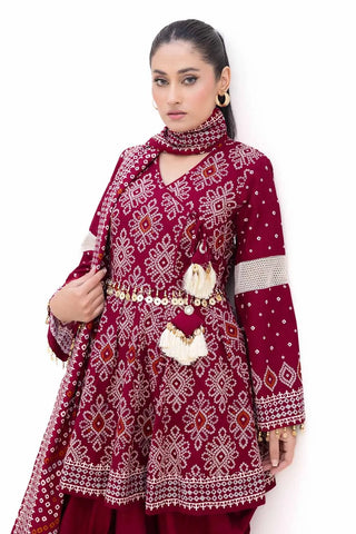 GUL AHMED -3PC Unstitched Printed Light Khaddar Suit K-42002 L