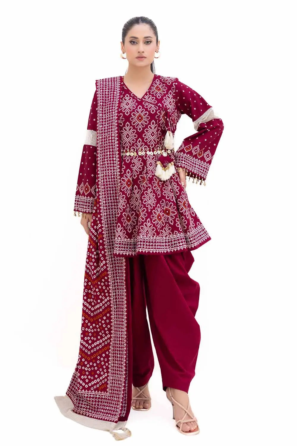 GUL AHMED -3PC Unstitched Printed Thick Khaddar Suit K-42002 T
