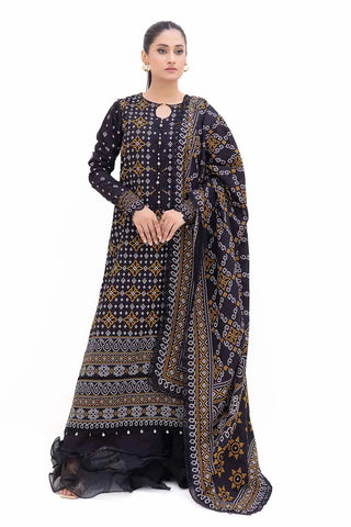 3PC Unstitched Printed Light Khaddar Suit K-42003 L