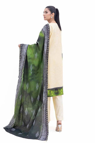 GUL AHMED -3PC Unstitched Embroidered Printed Light Khaddar Suit with Printed Khaddar Dupatta K-42013 L