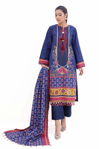 GUL AHMED -3PC Unstitched Embroidered Printed Thick Khaddar Suit with Printed Khaddar Dupatta K-42018 T