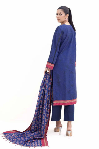 GUL AHMED -3PC Unstitched Embroidered Printed Thick Khaddar Suit with Printed Khaddar Dupatta K-42018 T