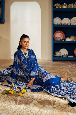GUL AHMED-3 Piece Unstitched Embroidered Swiss Voile Suit with Lacquer Printed Chiffon Dupatta LSV-52001