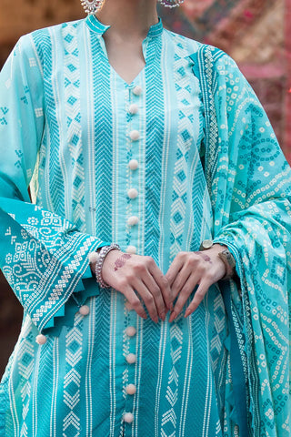 GUL AHMED-3 Piece Unstitched Lacquer Printed Lawn Suit CL-42328 A