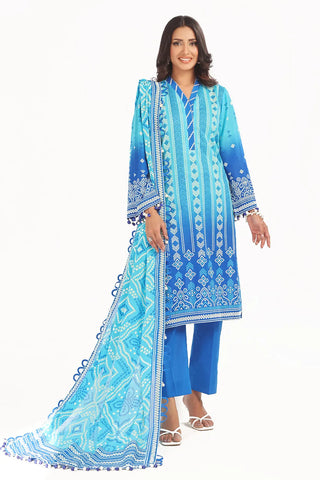 GUL AHMED-3 Piece Unstitched Lacquer Printed Lawn Suit CL-42328 B