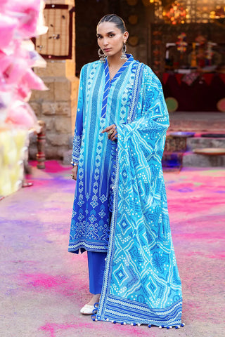 GUL AHMED-3 Piece Unstitched Lacquer Printed Lawn Suit CL-42328 B
